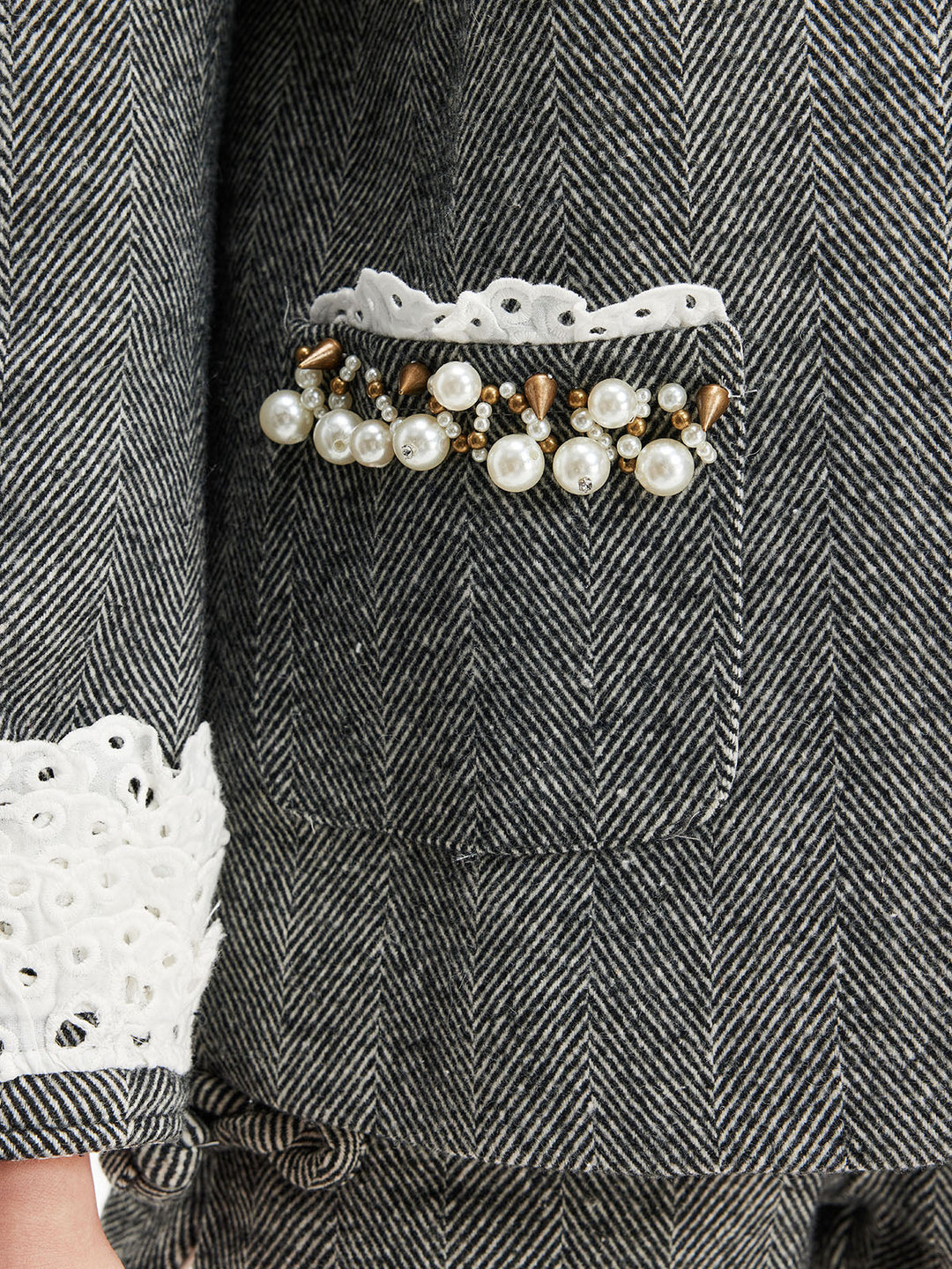 Regal Yün Dantel Trim Ceket