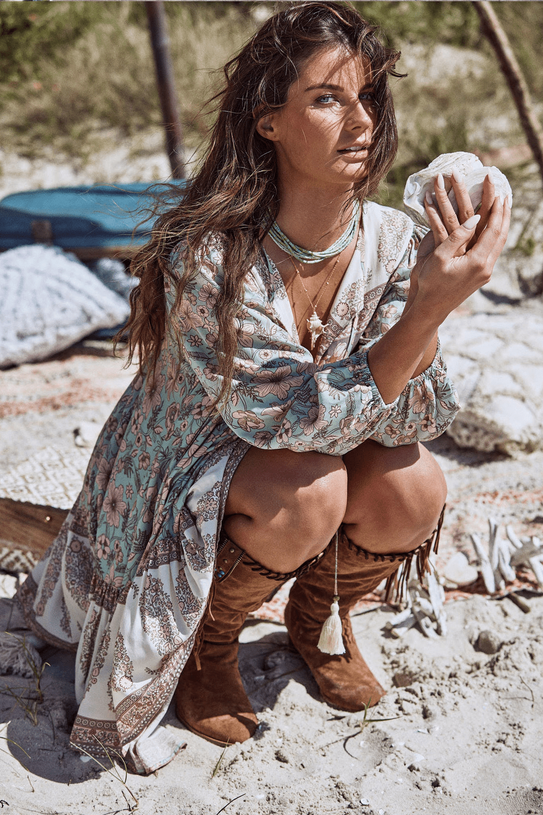 Arabela Ek Desenli Mini Köylü Elbise