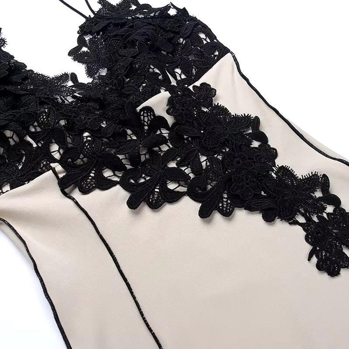 Laceluna Dantel Eklemeli Asimetrik Elbise