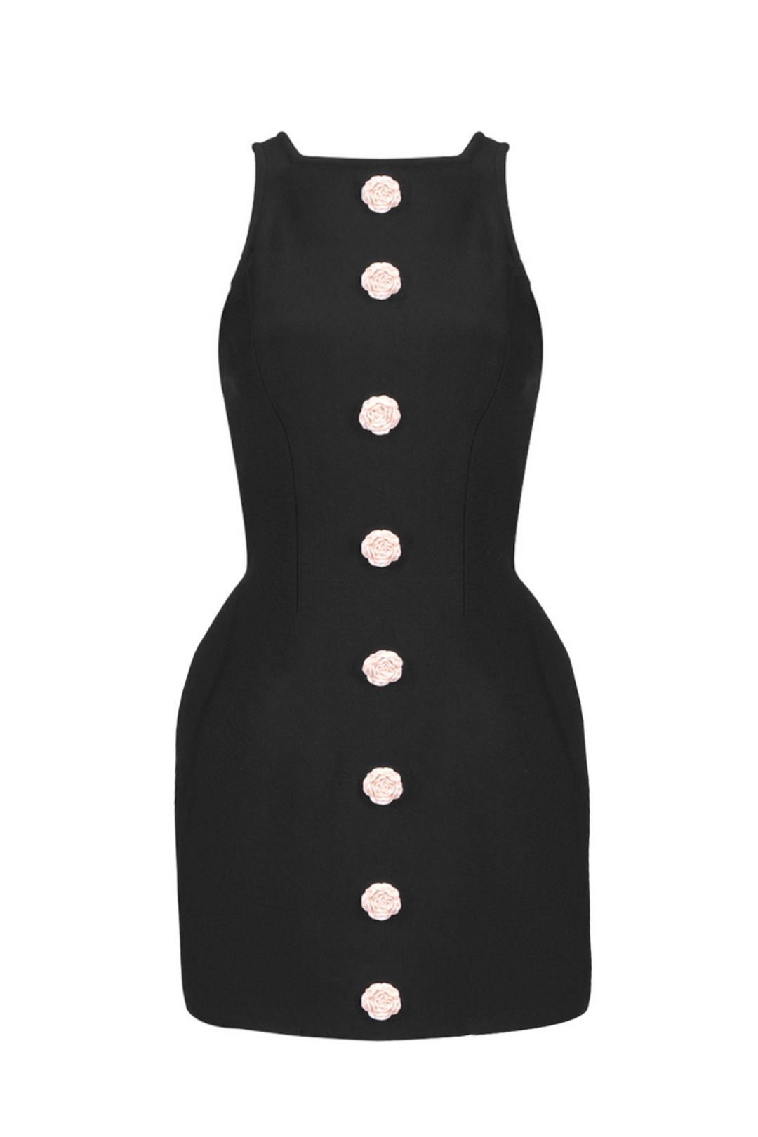 Marcia Kolsuz Çiçek Düğmeli Mini Elbise