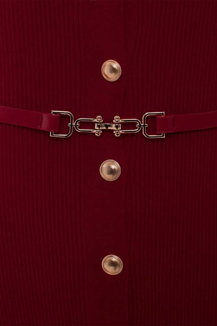 Alva V Yaka Triko Midi Elbise