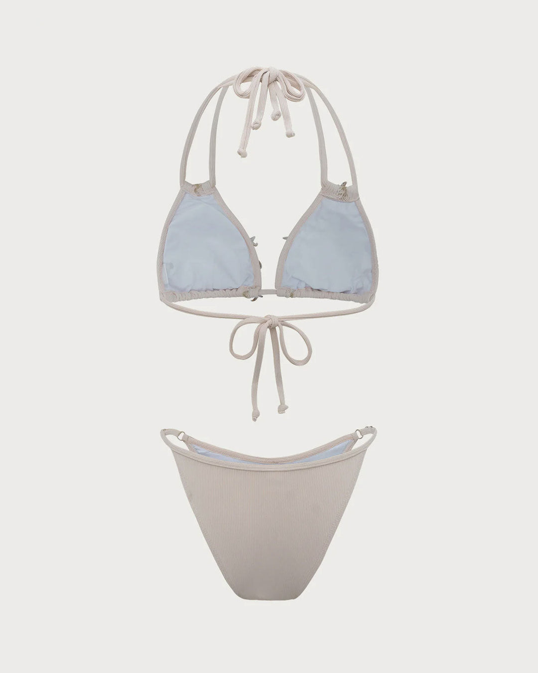 Beyaz Kabuk Süslemeli Bikini Takımı