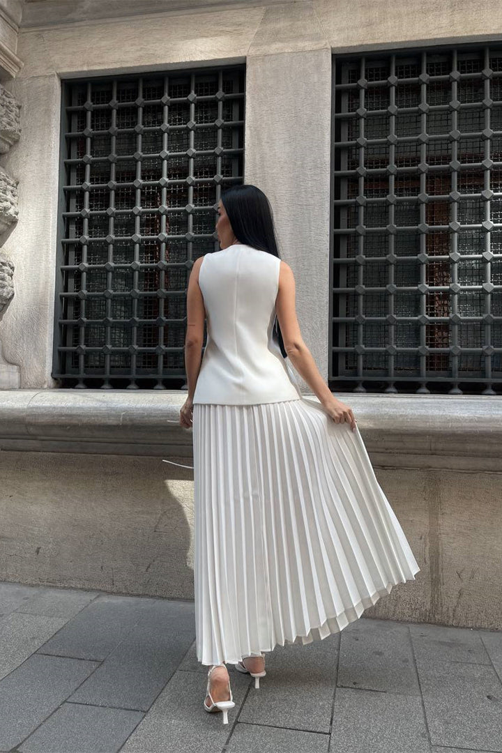 Salome Yelek Pileli Etek Takım