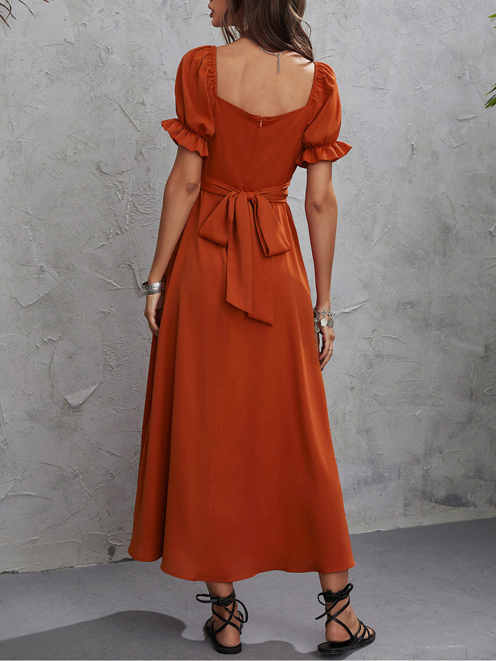 Karpuz Kol Kuşaklı Elbise