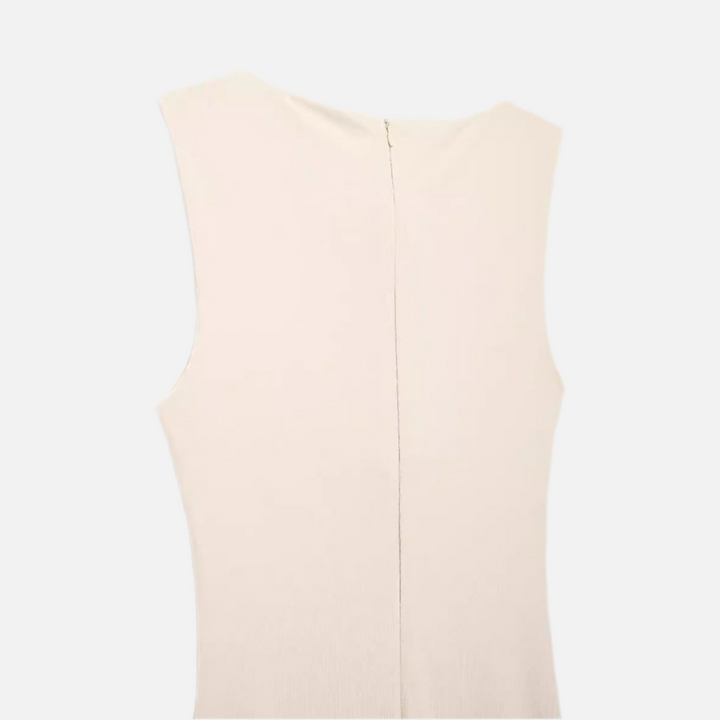 Riviera Göğüs Çift Metal Detay Uzun Elbise