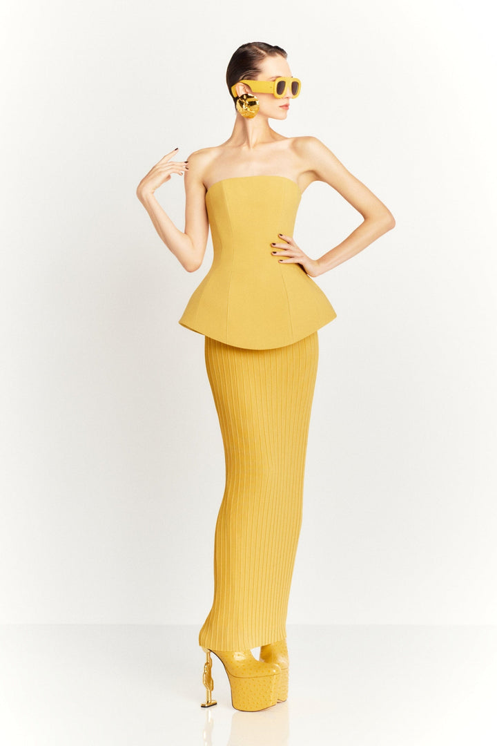 Camille Straplez Pileli Etek Takım