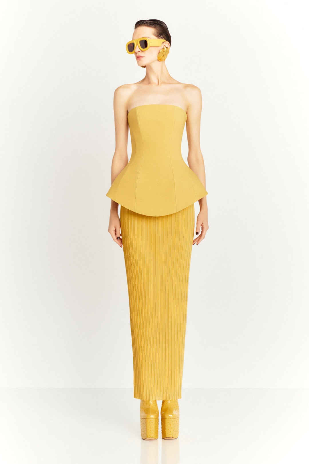 Camille Straplez Pileli Etek Takım