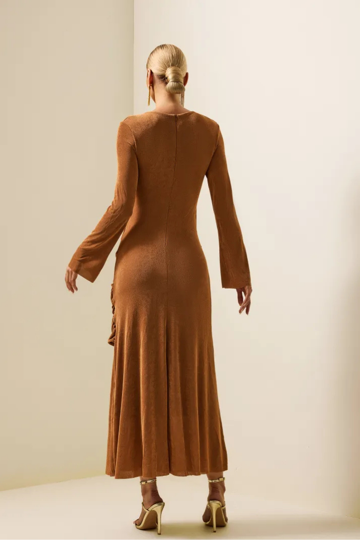 Diandra Asimetrik Detay Midi Elbise