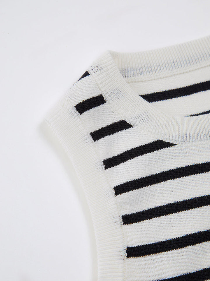 Şık Çizgili Kısa Tank Top