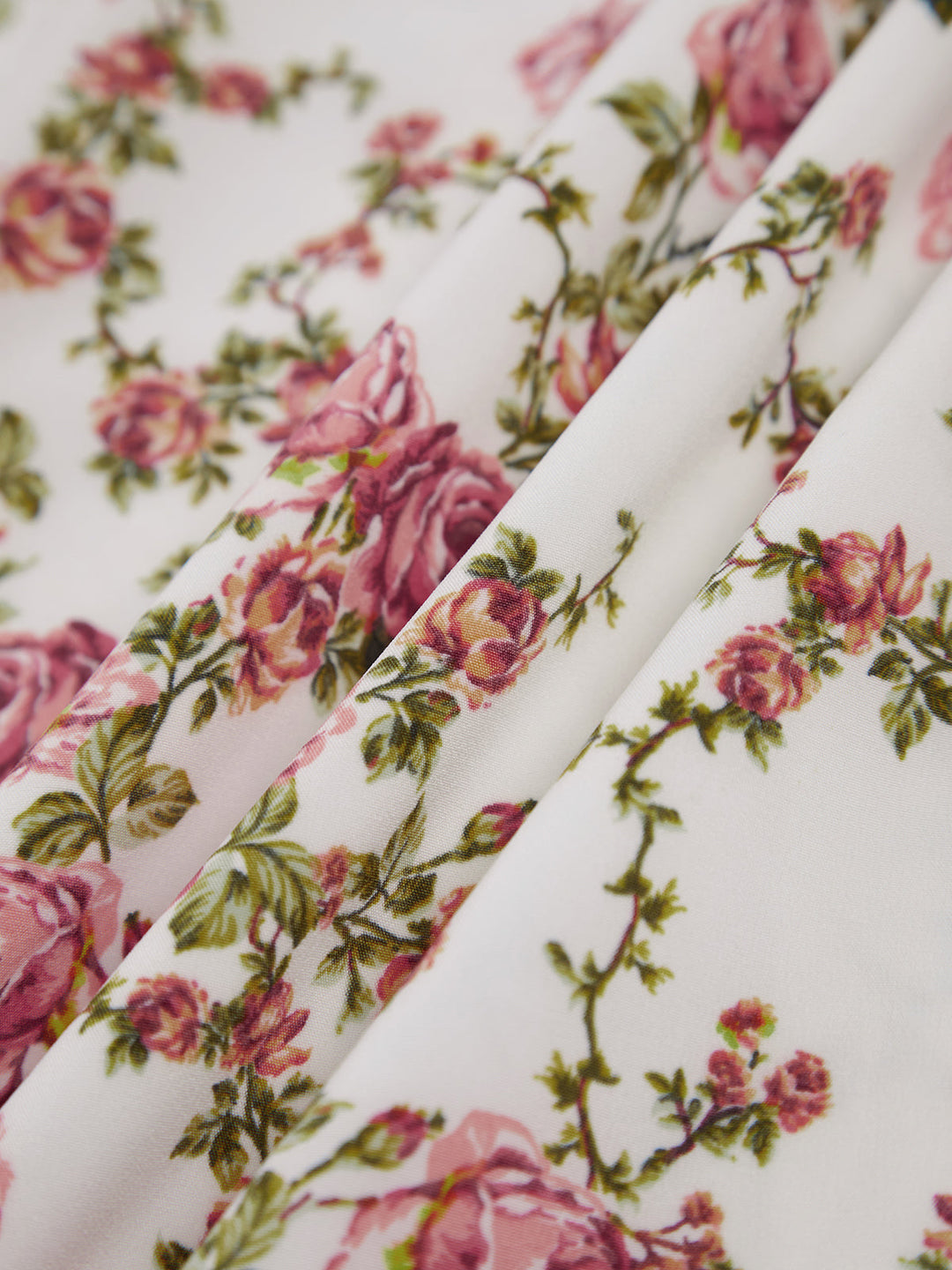 Gül Goncası Çiçekli Midi Yazlık Elbise