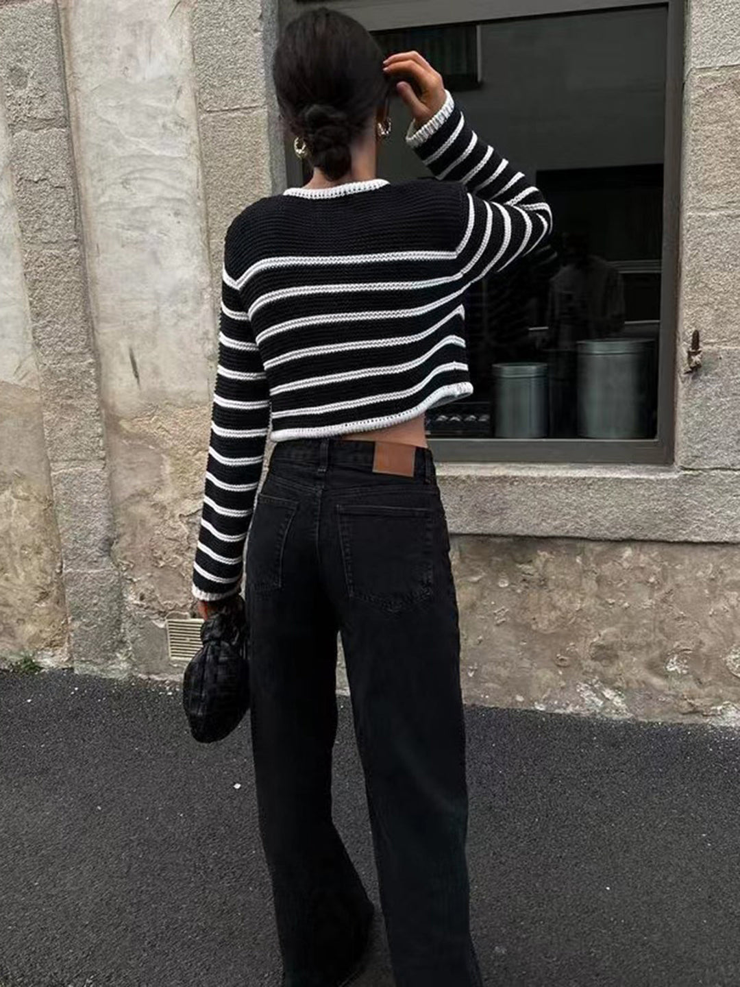 Old Money Estetik Çizgili Hırka