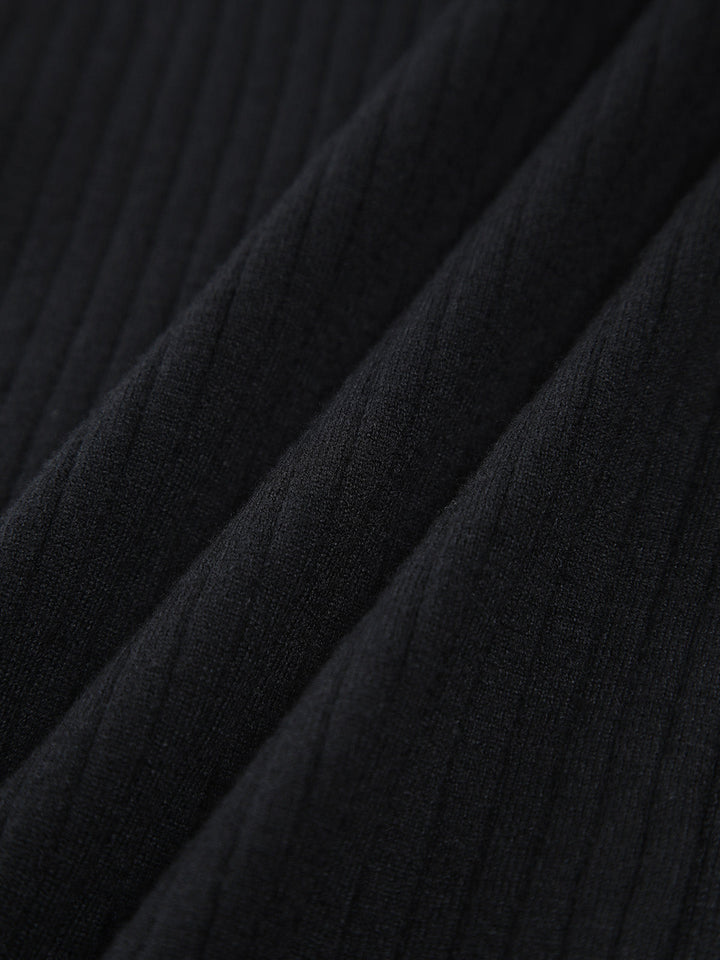 Kontrast Trim Sarma Midi Örgü Elbise