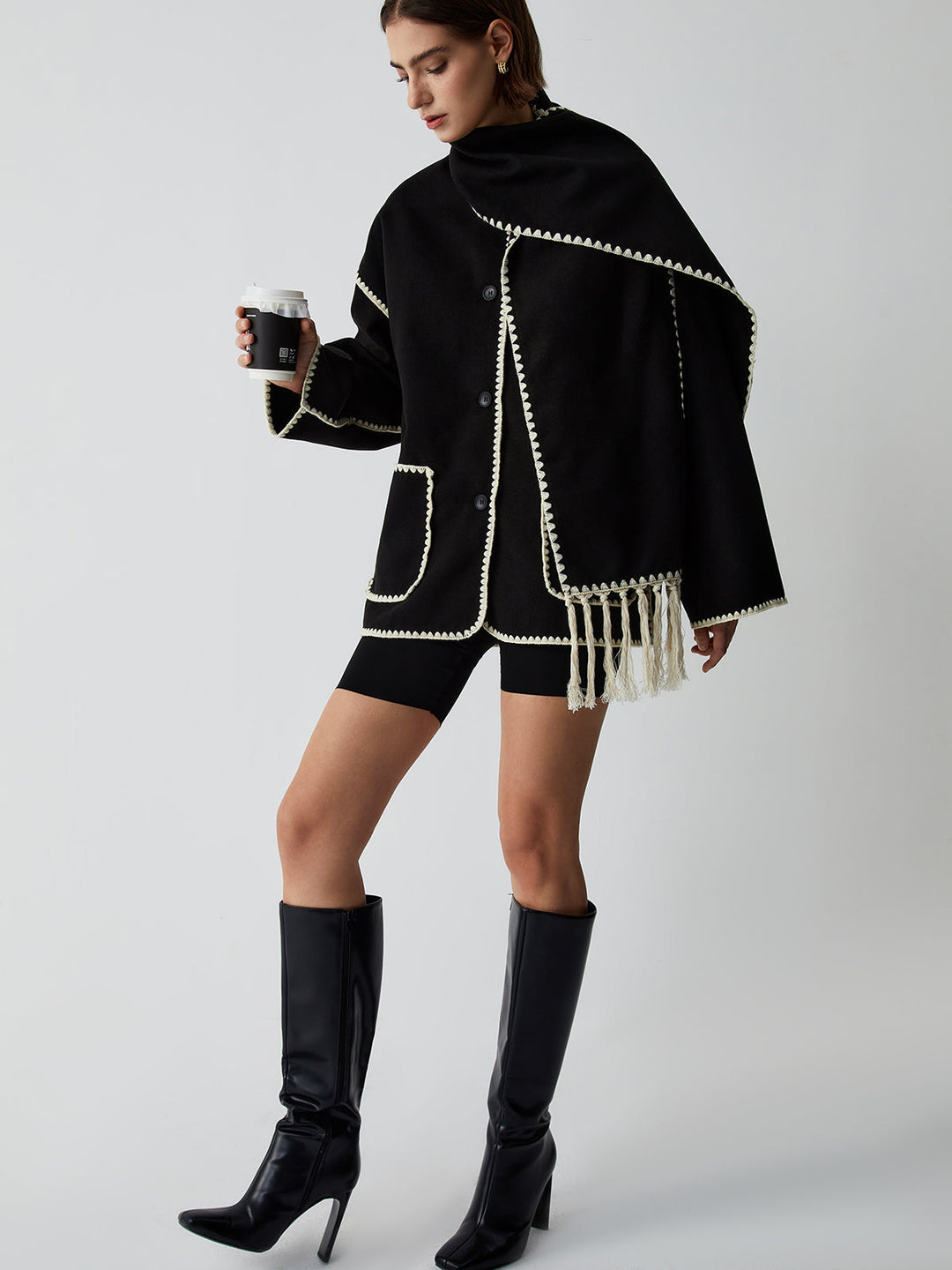 Kontrast Kesim Ceket