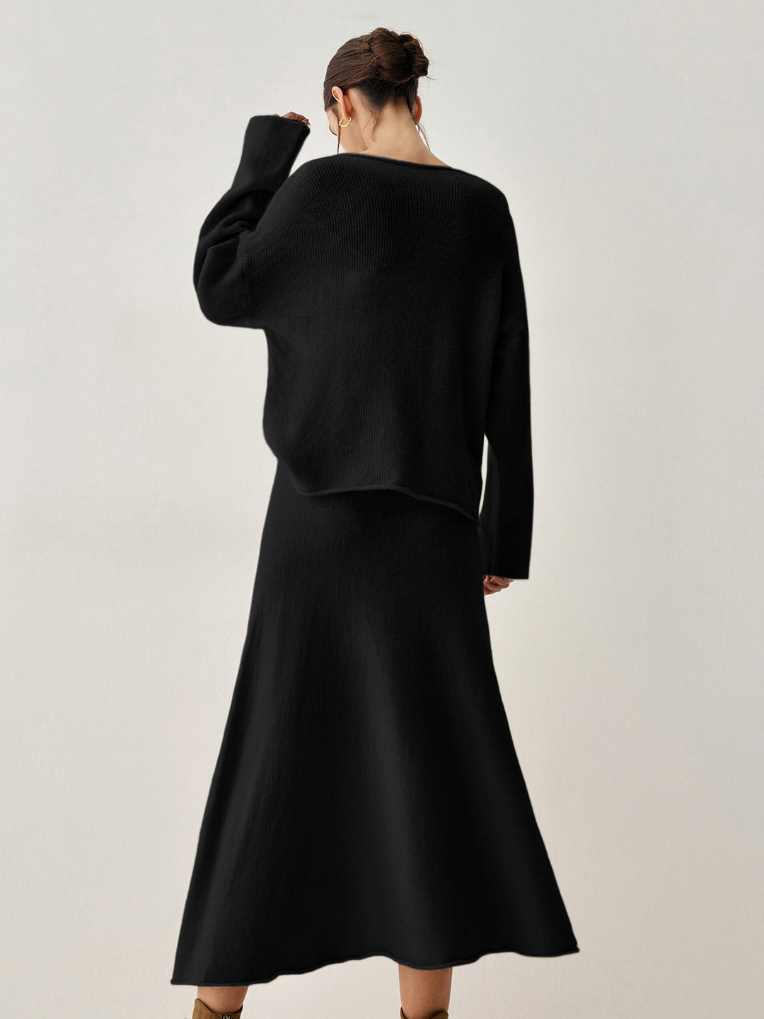 Büyük Boy Kazak İki Parça Etek Takımı