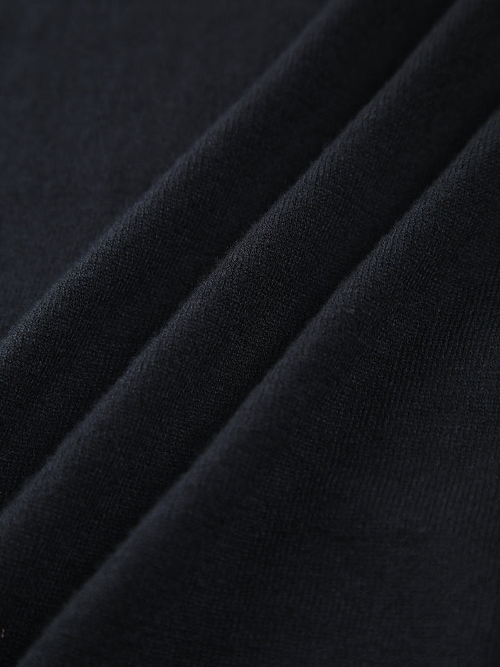 Kontrast Trim Yaka V Yaka Örme Kazak Yelek