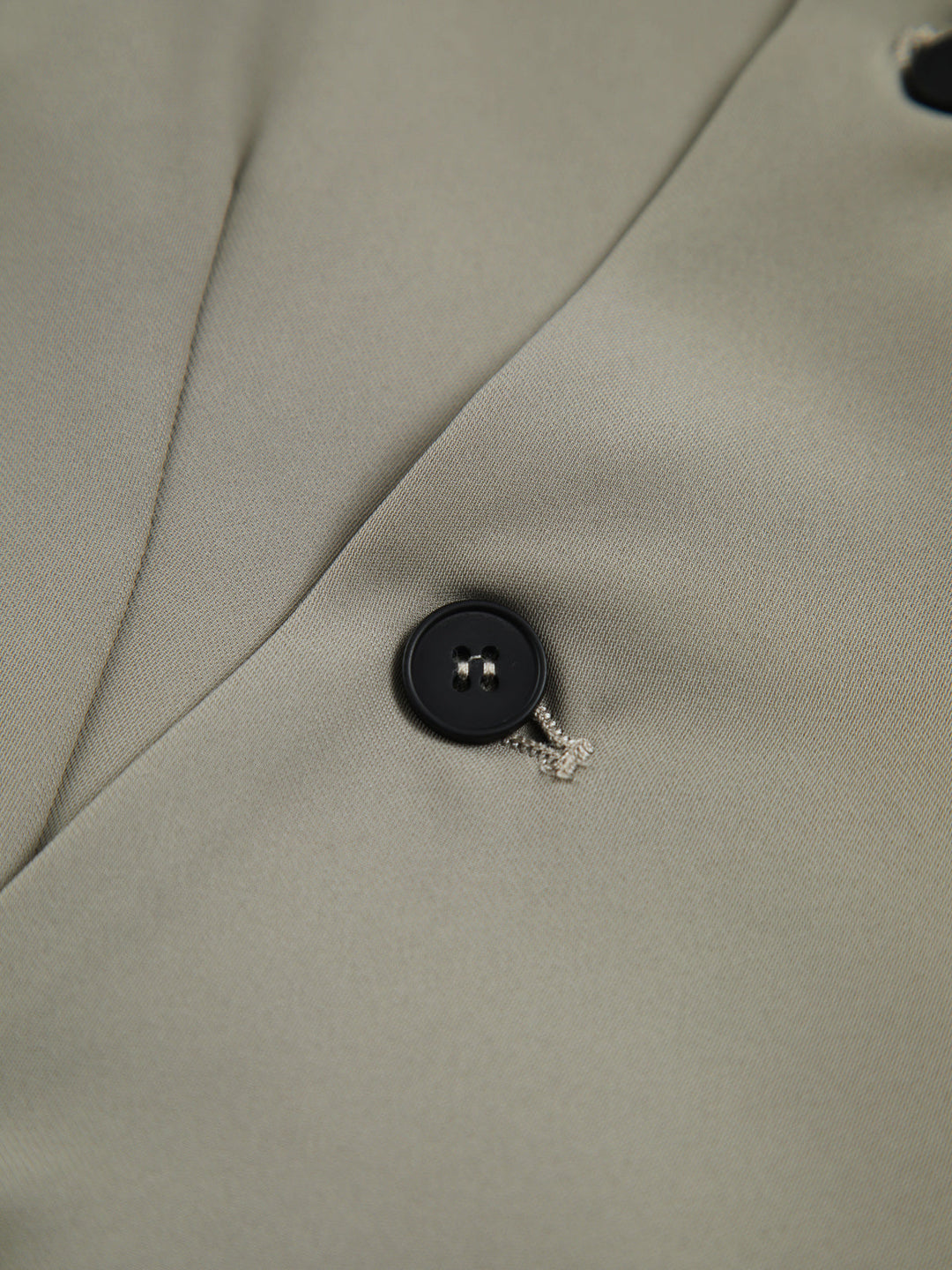 Asimetrik Gri Yeşil Düğmeli Kolsuz Yelek