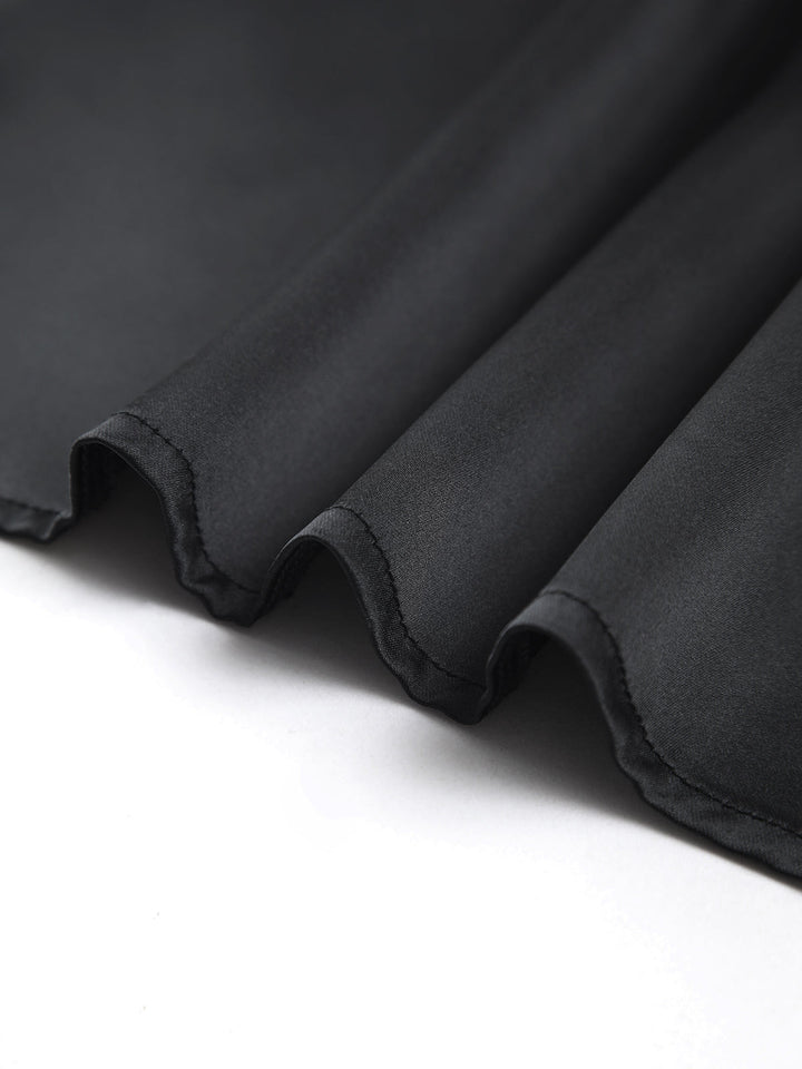 Dantelli Bağcıklı Saten Kısa Üst