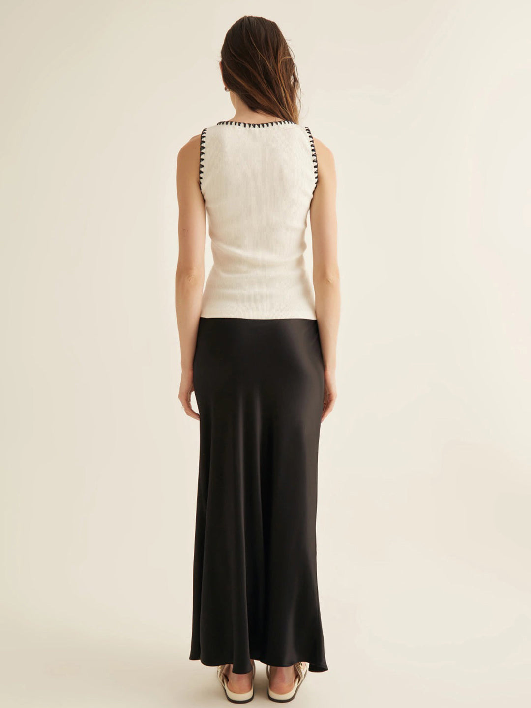 Minimalizm Kontrast Trim Kazak Yelek