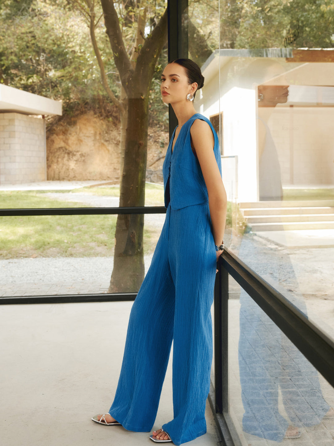 Pamuklu Ve Keten Rahat Yelek