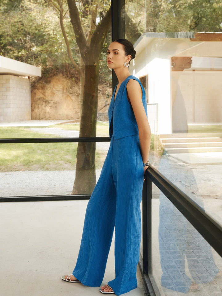 Pamuklu Ve Keten Rahat Yelek