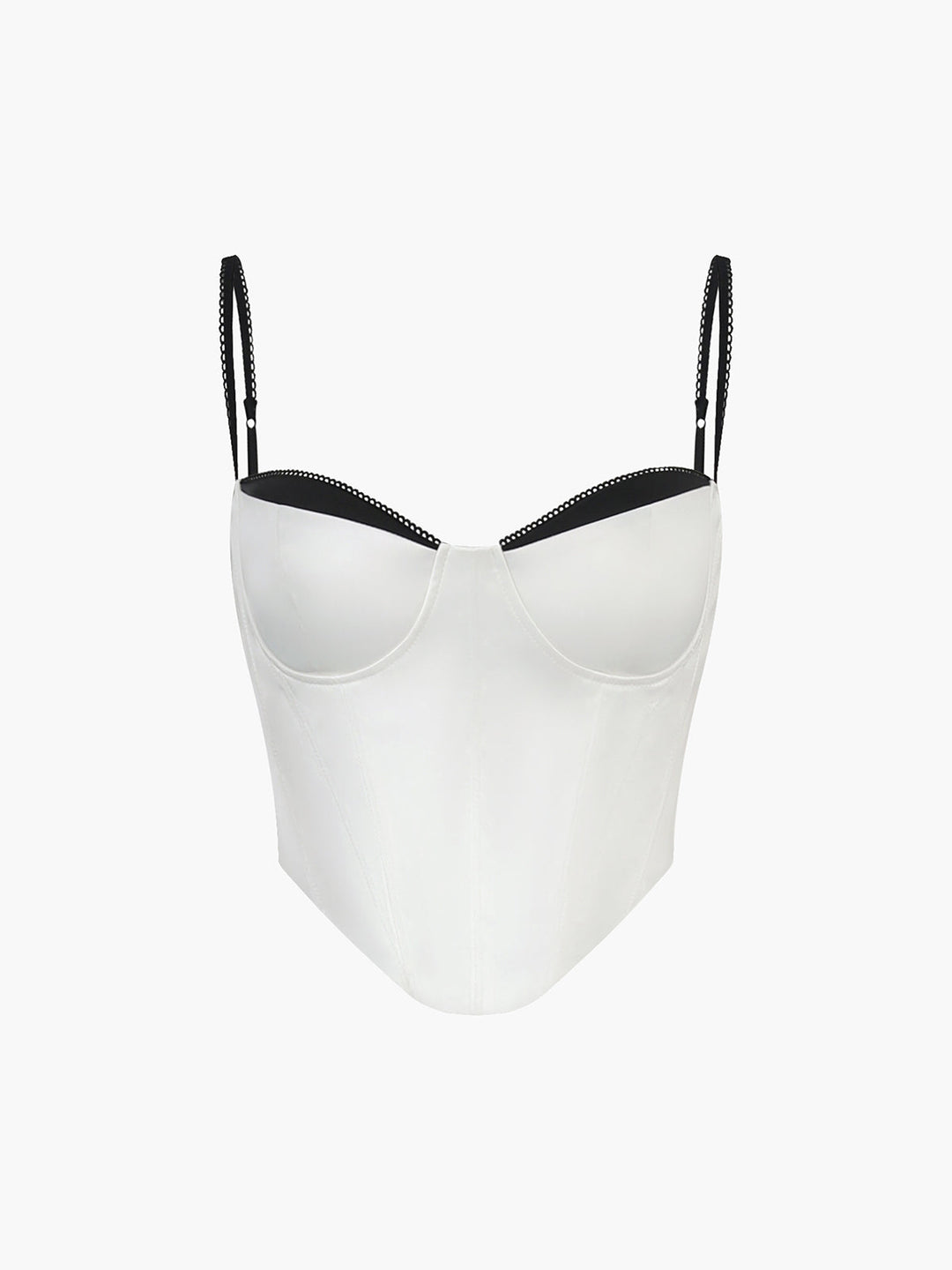 Kontrast Detaylı Saten Kısa Üst