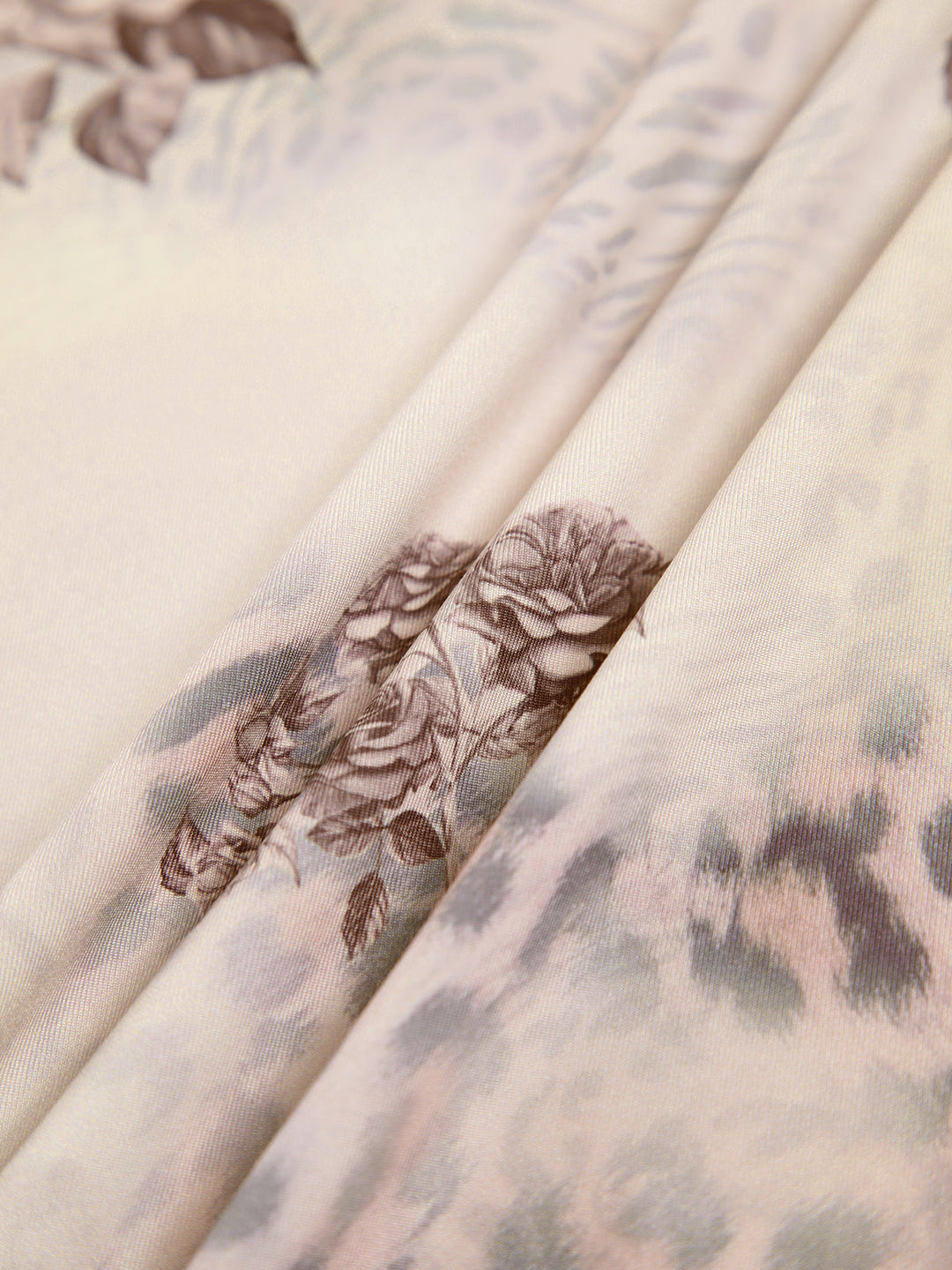 Vintage Çiçek Desenli  Uzun Elbise