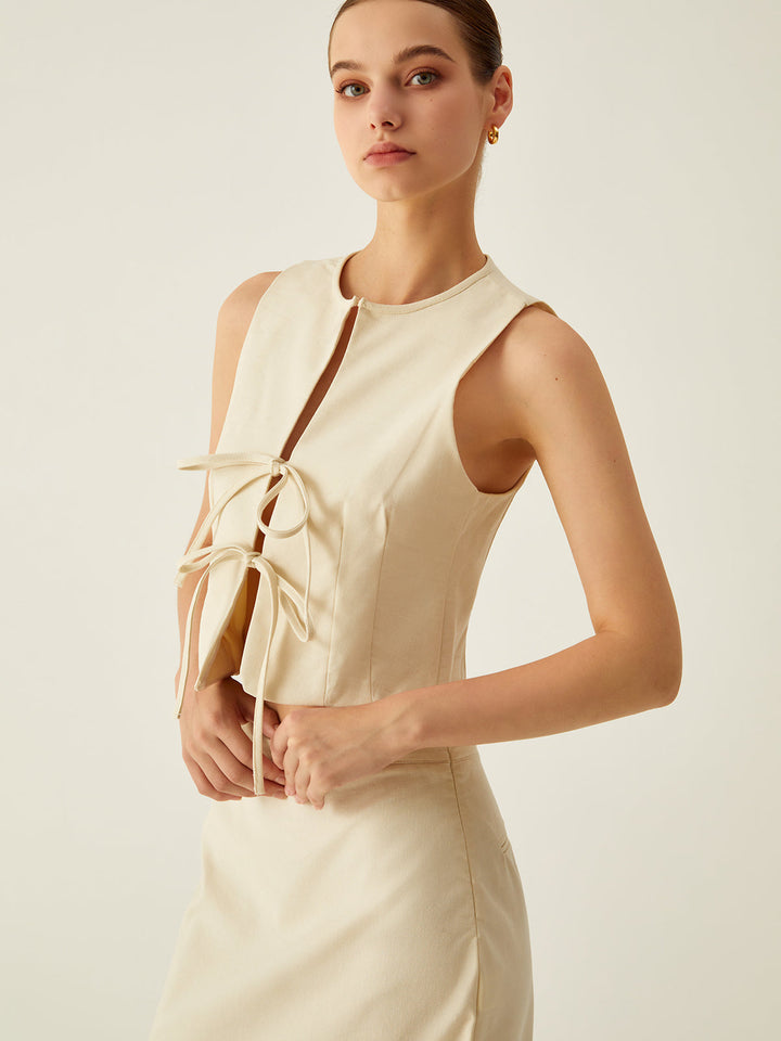 Kolsuz Ön Bağcıklı Yelek