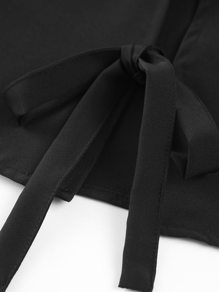 Düz V Yaka Ön Bağcıklı Yelek