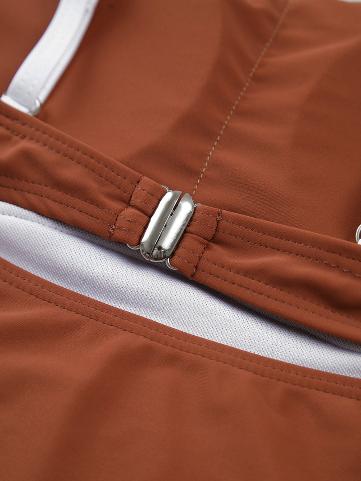 Kontrast Çıkarılabilir Pedler Kesikli Tek Parça Mayo