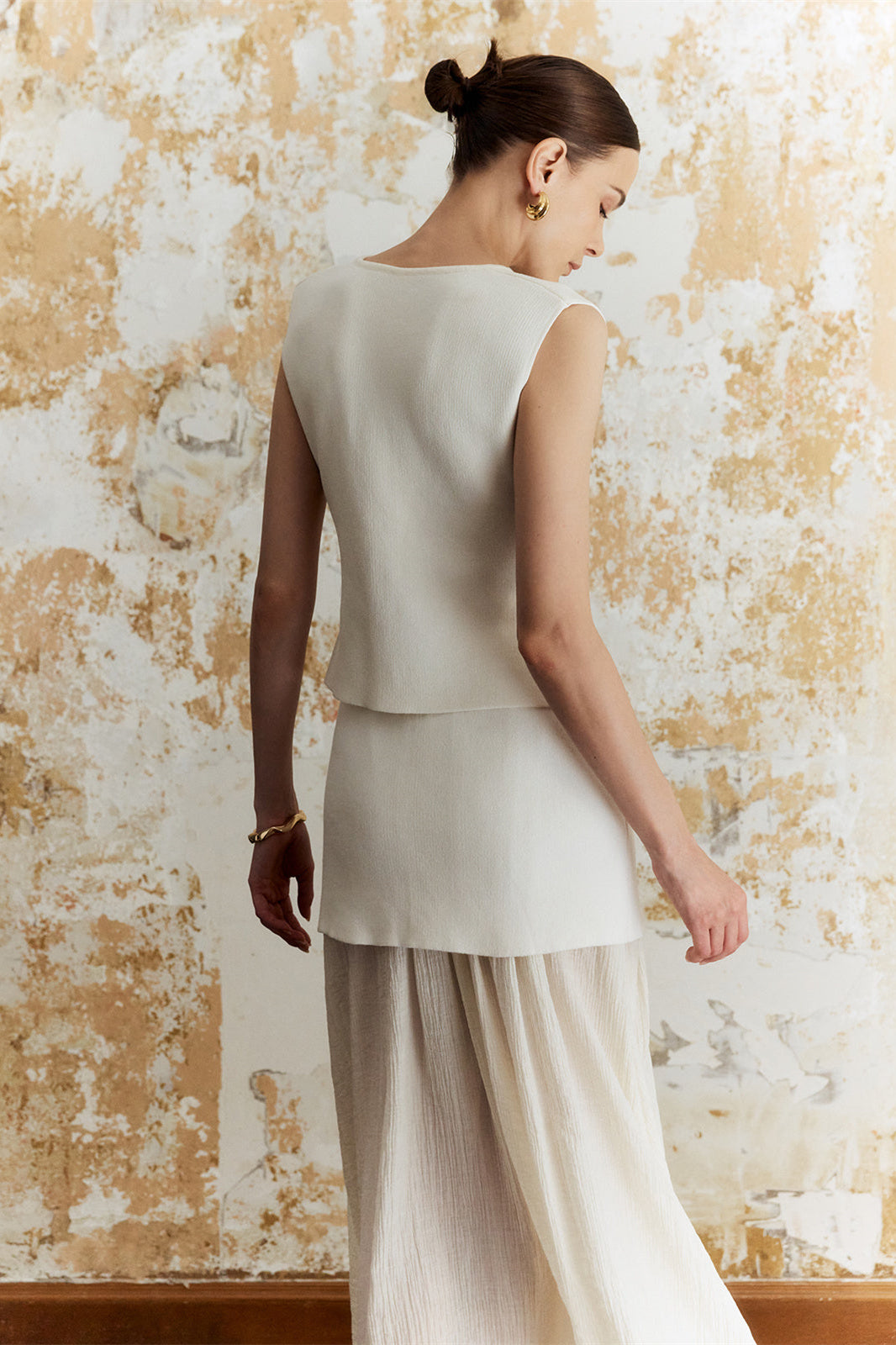 Lynn Ekli Pileli Etek Örgü Takım