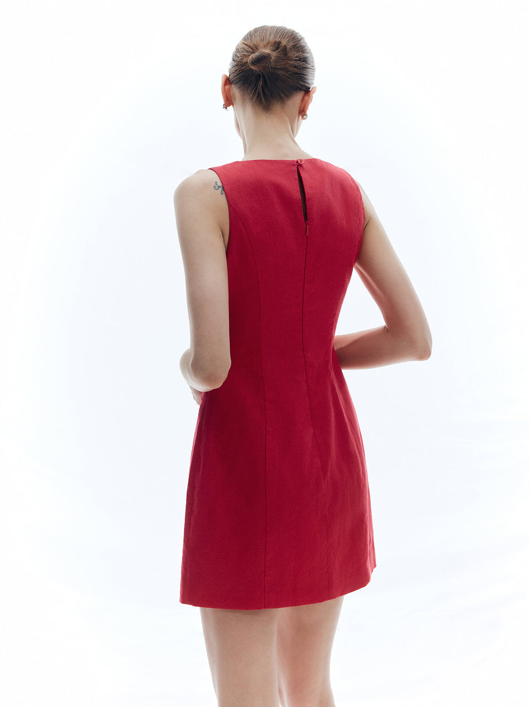 Pamuk & Keten İnce Kolsuz Düz Elbise