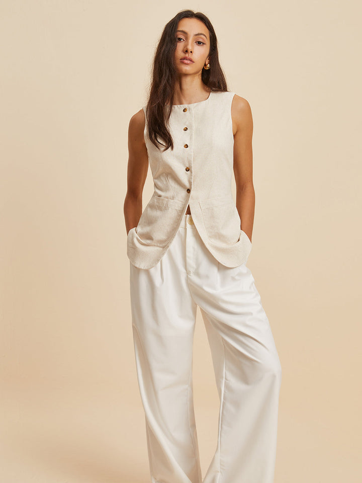 Keten Karışımlı Yelek