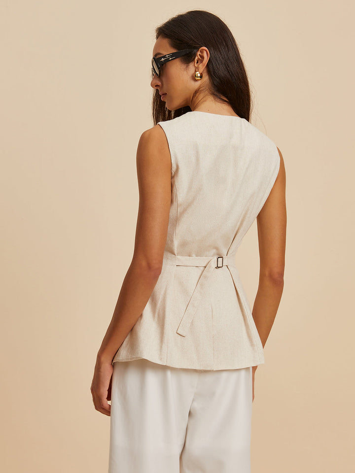 Keten Karışımlı Yelek