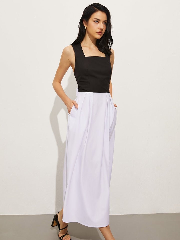 Kare Yaka Çapraz Elbise