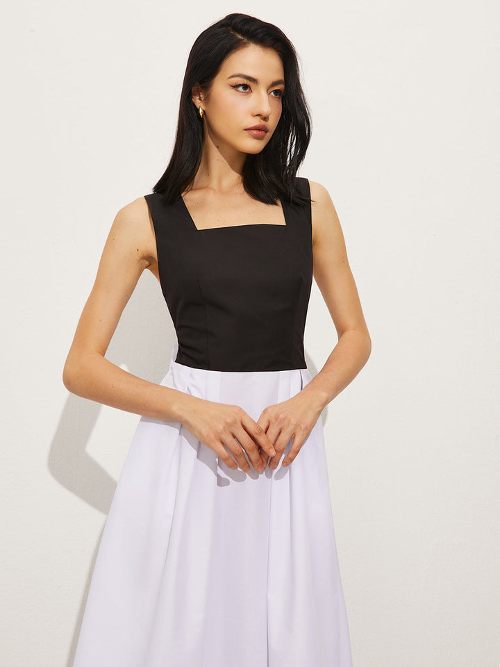 Kare Yaka Çapraz Elbise