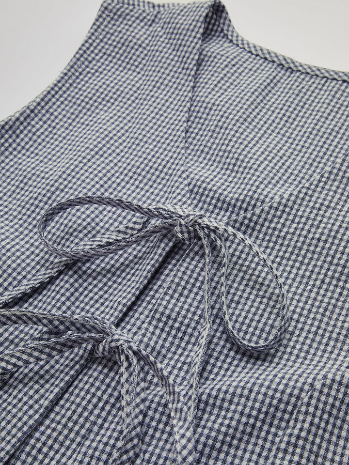 Kareli Düğümlü V Yaka Yelek