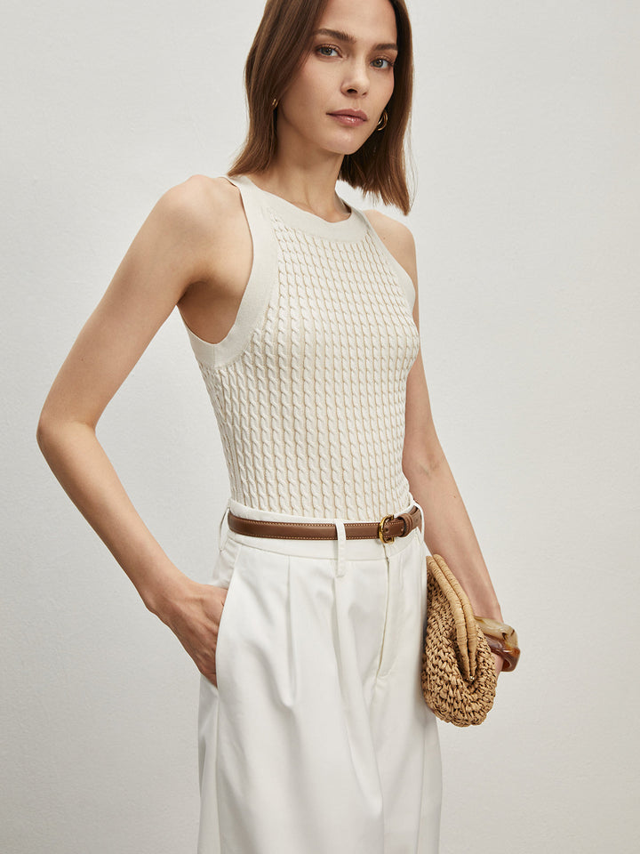 Düz Yuvarlak Yaka Kazak Yelek