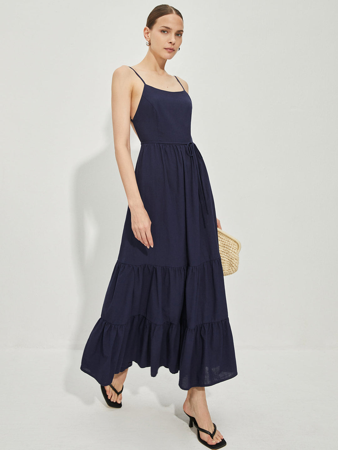 Pamuklu Sırtı Açık Atlet Elbise