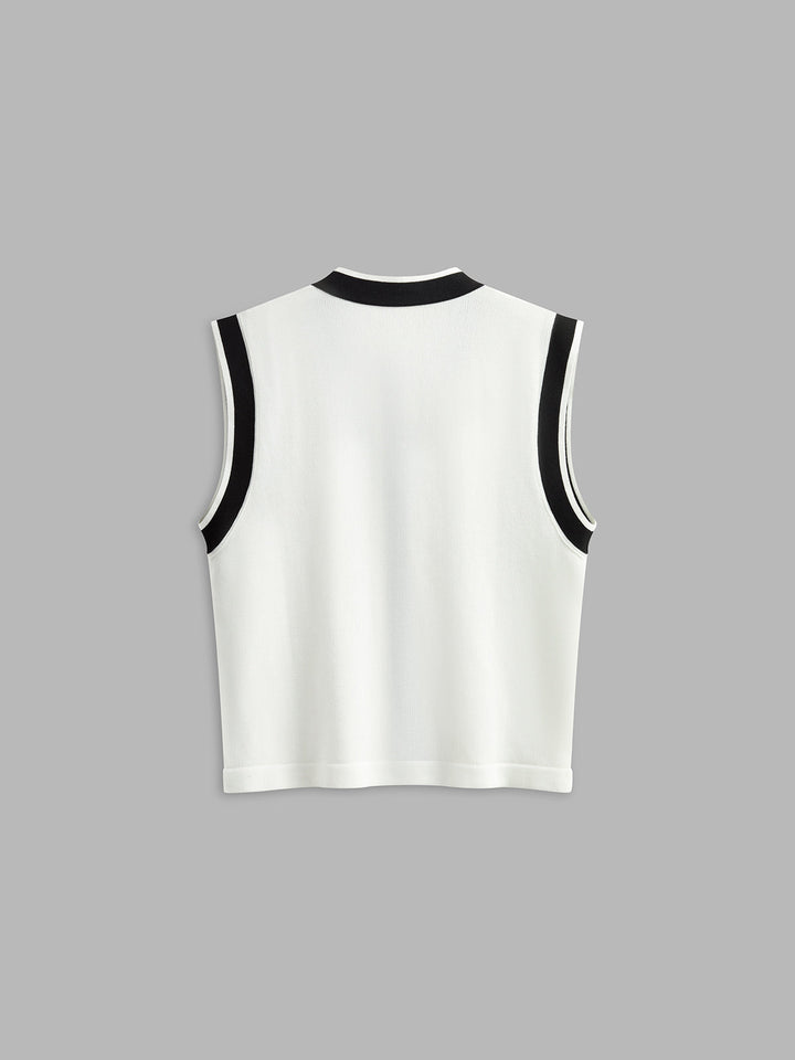 Kontrast Trim Kazak Yelek