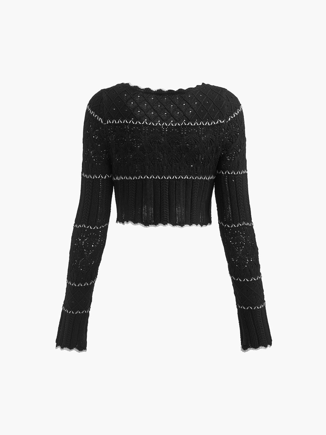 Kontrast Bağlamalı Örgü Hırka