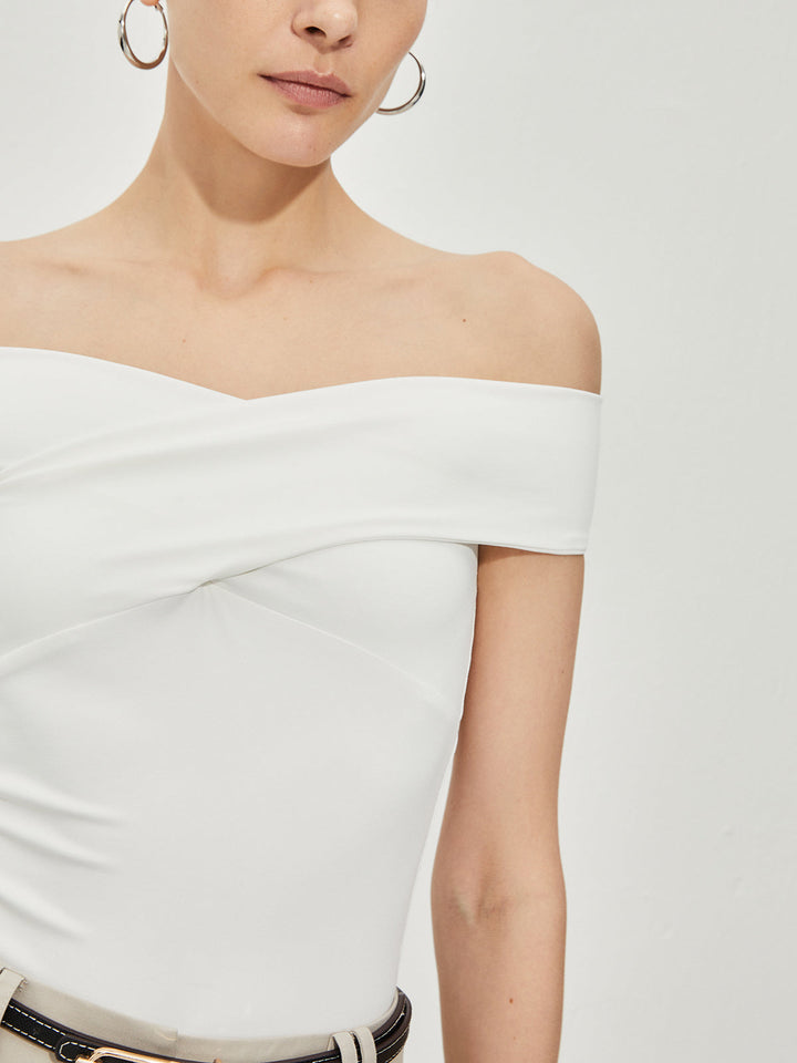 Şık Omuz Açık Tişörtler