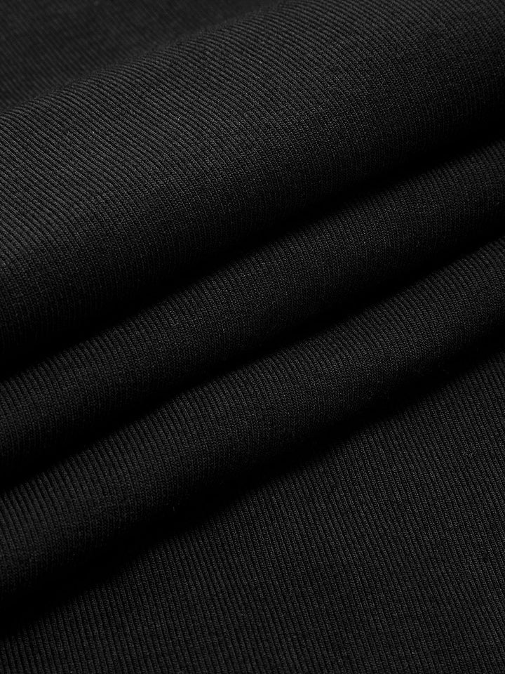 Kaburga Kontrast Fiyonklu Askılı Uzun Elbise