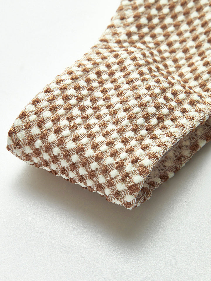 Kontrast Bağlamalı Ekose Bikini Takımı