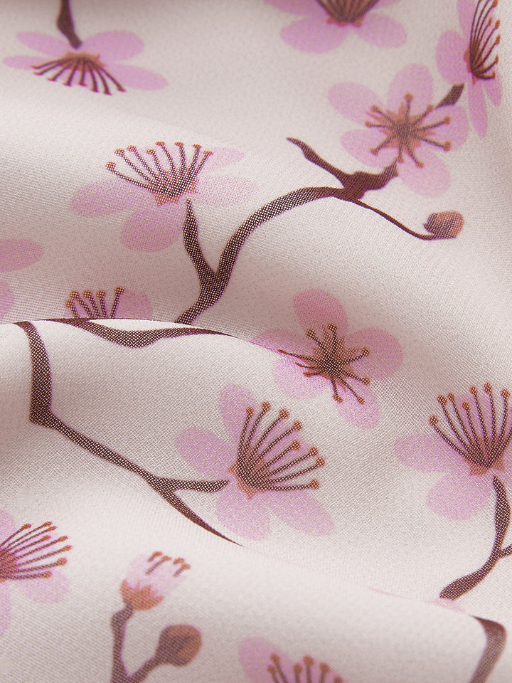 Sırtı Açık Fırfırlı Şifon Midi Elbise