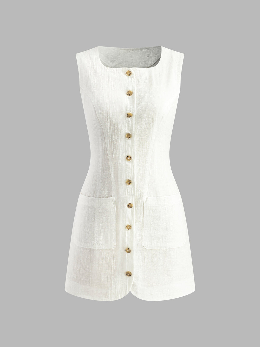 Pamuklu Ön Düğmeli Kısa Elbise