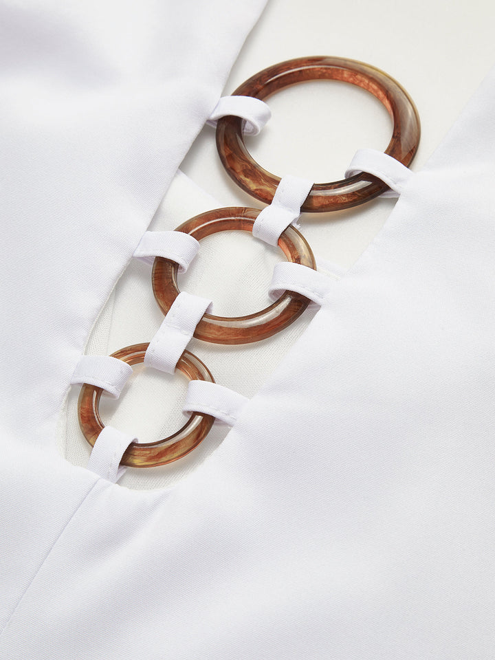 Halter Yaka Sırtı Açık Kısa Elbise