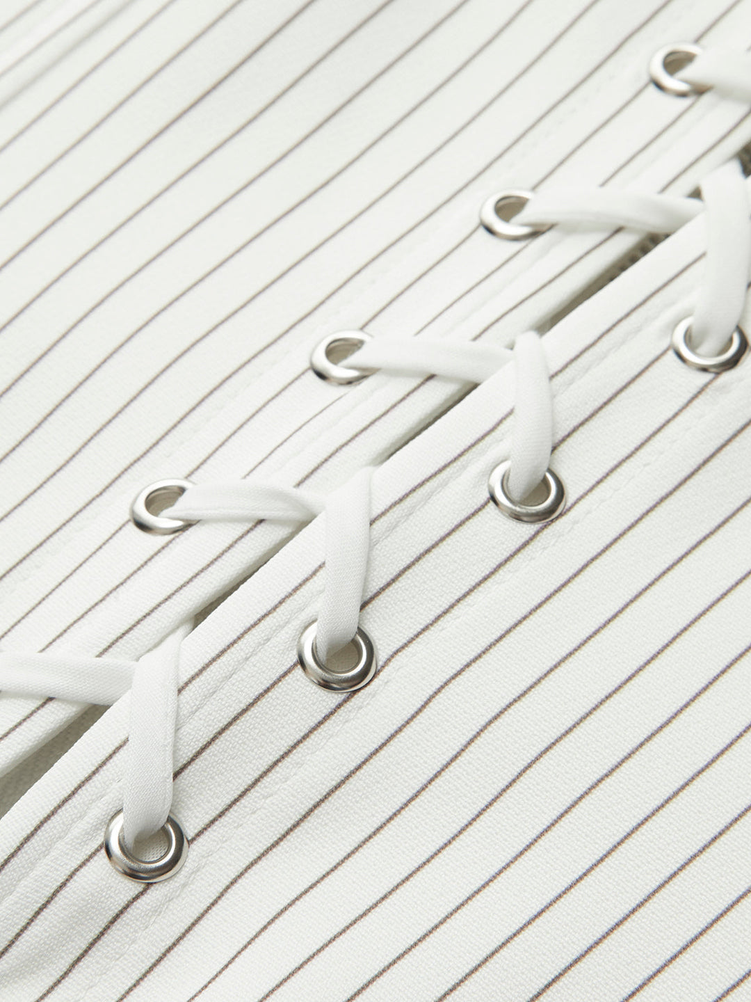 Çizgili İpli ve Fermuarlı Korse Üst