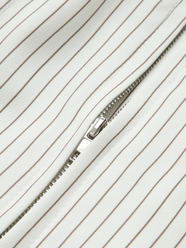 Çizgili İpli ve Fermuarlı Korse Üst