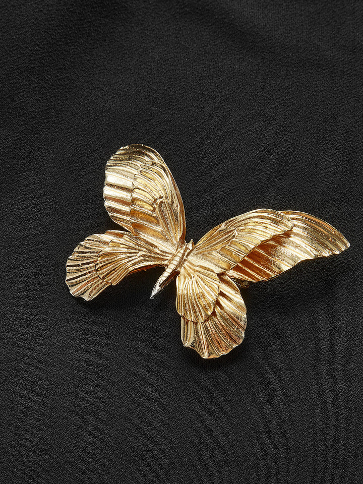 Asimetrik Metal-Kelebek Tek Omuzlu Üst