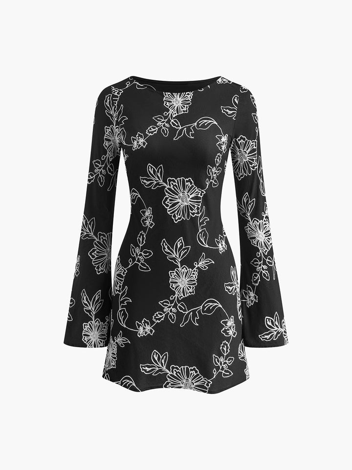 Vintage Saf Pamuk Jakarlı Elbise